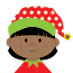 Girl - Dark Skin, Black Hair w/Red Hat