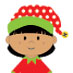 Girl - Medium Skin, Black Hair w/Red Hat