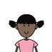 Toddler Girl - Dark Skin, Black Hair