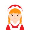 Girl - Light Skin, Red Hair Santa Outfit