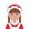 Girl - Medium Skin, Brown Hair Santa Outfit