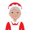 Grandma - Medium Skin, Grey Hair Santa Outfit