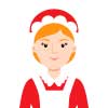 Mom - Light Skin, Red Hair Santa Outfit