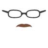 Mustache - Brown w/Glasses