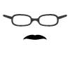 Mustache - Black w/Glasses