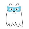 Ghost Cat W/ Blue Glasses 