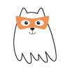 Ghost Cat W/Orange Glasses