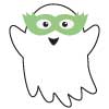 Ghost W/ Round Light Green Glasses 