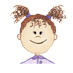 Toddler Girl - Light Skin, Curly BN Hair Pigtails