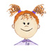 Toddler Girl - Light Skin, Curly Red Hair Pigtails