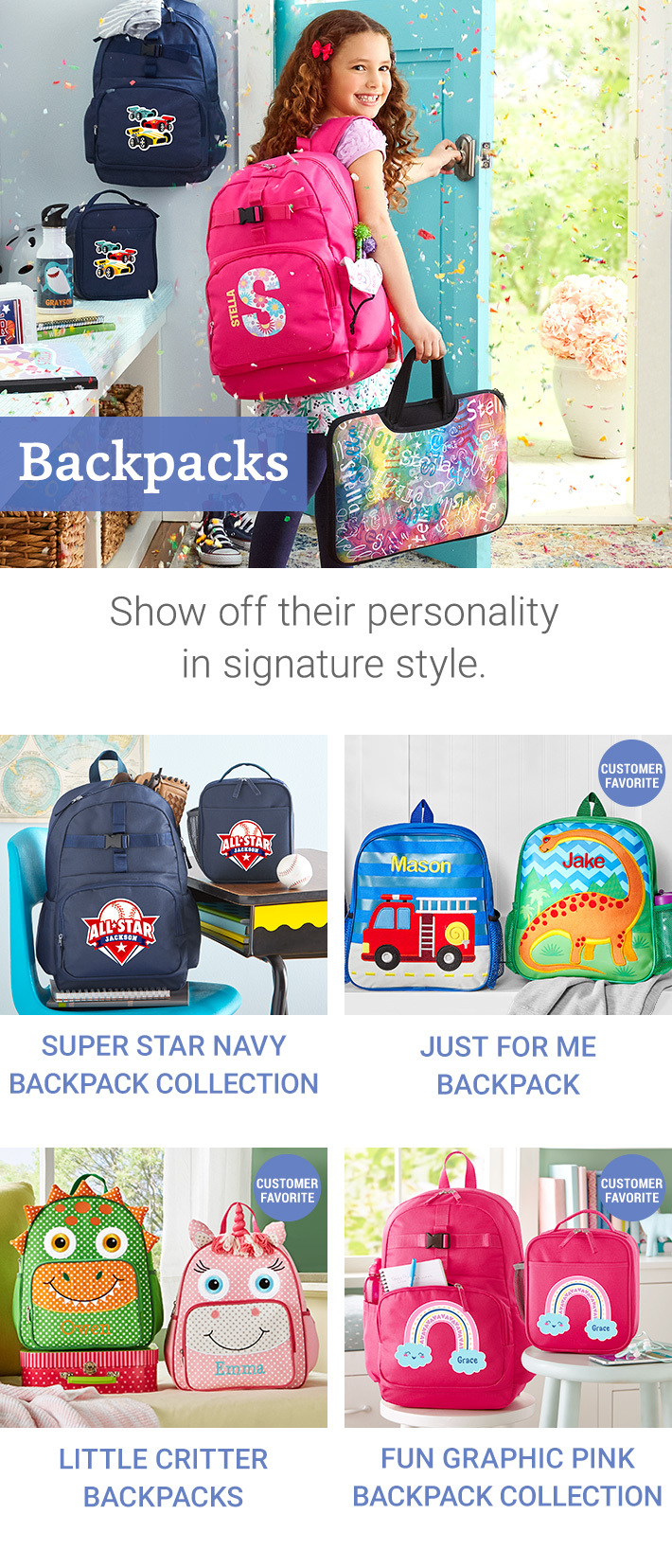 Personalised Name Star Rucksack and Book Bag Backpack Back to School Bag 