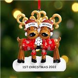 cozy reindeer family ornament