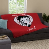 betty boop™ brains, beauty, and boop plush blanket