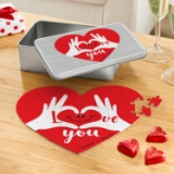 two hearts, one love heart puzzle & tin