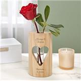 romantic heart bud vase