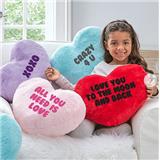 plush heart message pillow